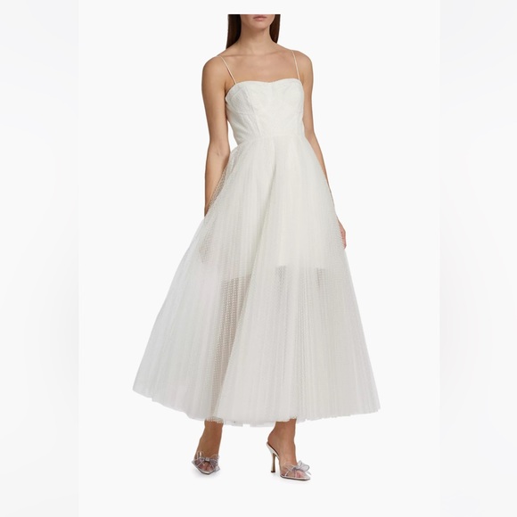 Monique Lhuillier Dresses & Skirts - ML Monique Lhuillier Pleated Tulle Midi-Dress